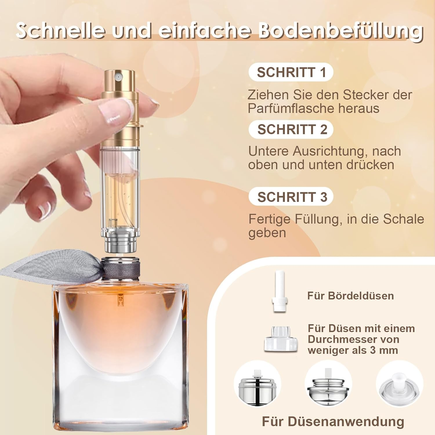 JOOMOKO 5 Ml Perfume Filler Refillable Perfume Atomiser for on the Go Filling Technology without Funnel Empty Perfume Atomiser Spray Bottle for Travel on the Go (Rose Gold) image number 4