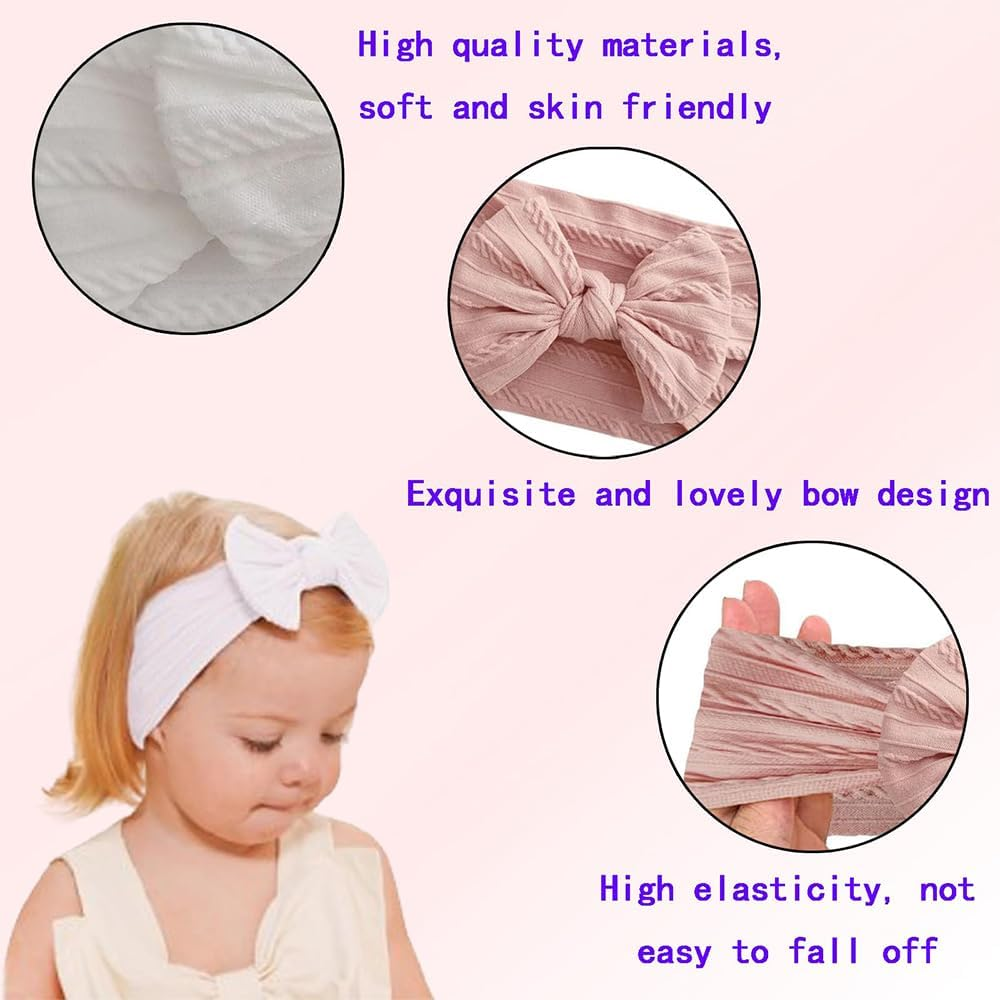 2Pcs Headbands with Bows Soft Headband with Bows Hairbands Cute Bow for Everyday Wear and Special Occasions image number 3