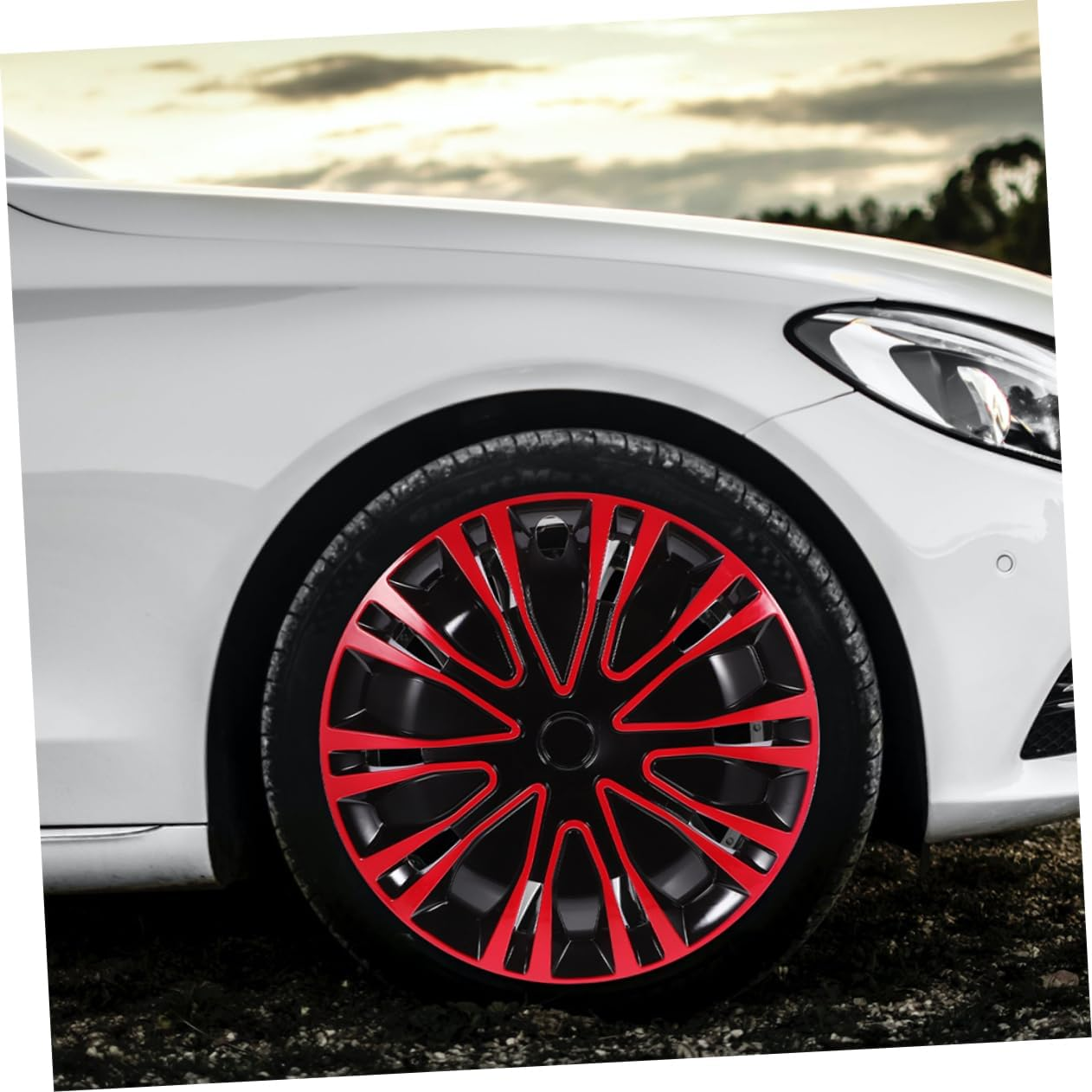 BUGUUYO 2Pcs Wheel Decorative Covers for Car Hubcups Wheel Rim Cover Replacement Automotive Hub Cooler Kit Easy Snap Design image number 1