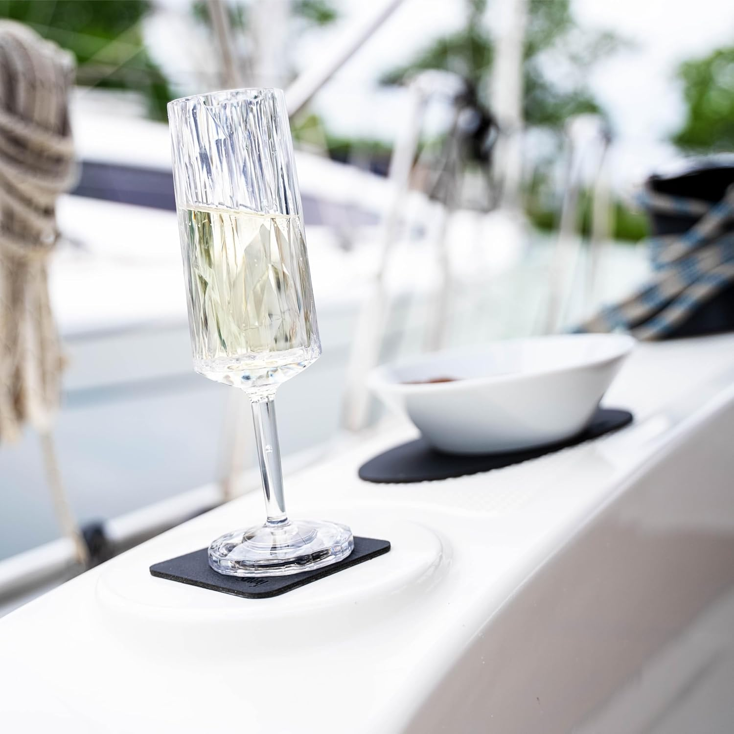 Silwy&reg; HIGH-TECH Plastic Magnetic Glasses Includes Metal Nano Gel Pads - Non-Slip Camping Glasses, Boat and Yacht Accessories (Sparkling Wine // 0.15L // Set of 2) image number 6