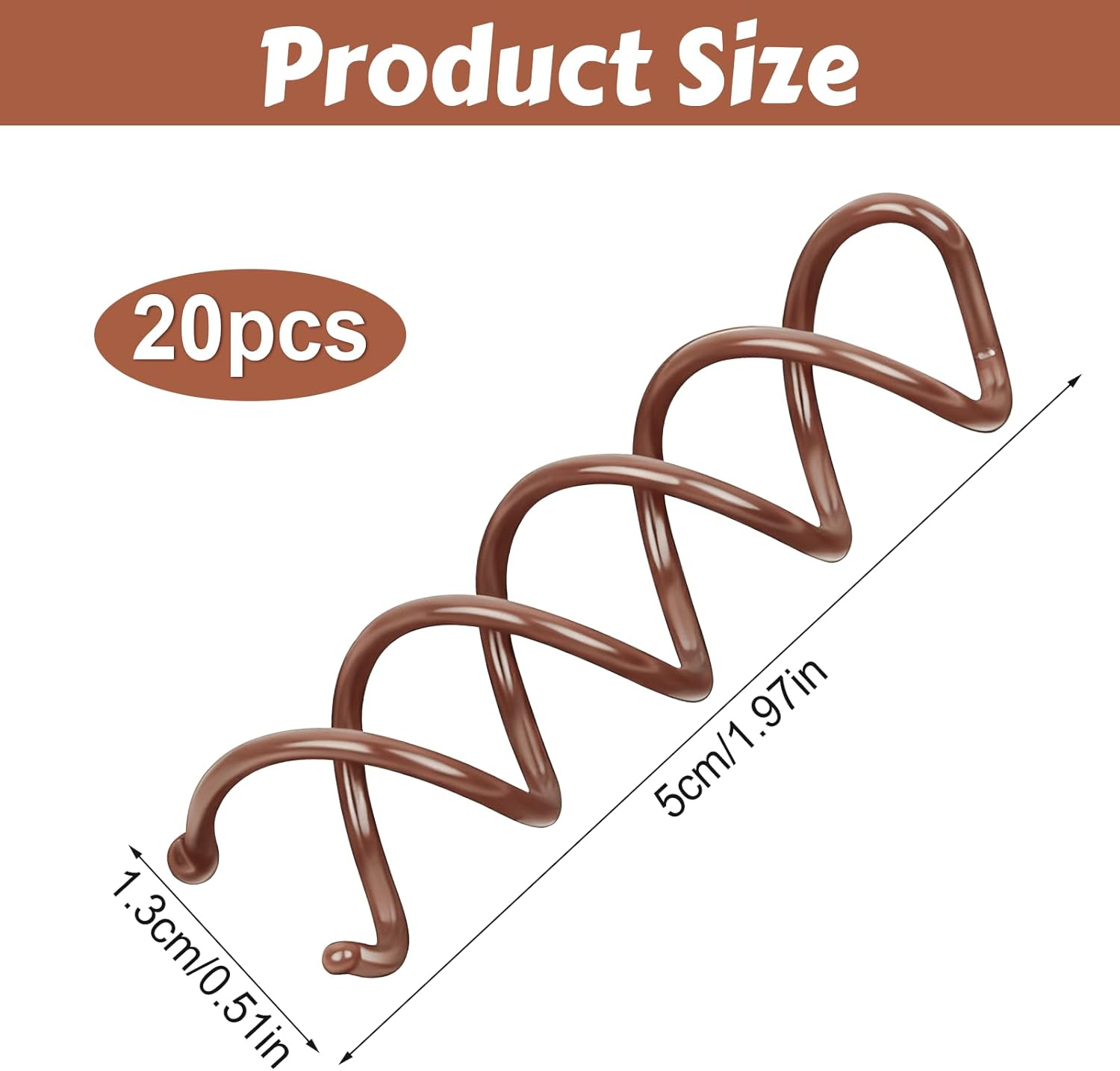 Hautllaif Pack of 20 Spiral Hair Pins - Spiral Hair Clips for Bun & Updo - DIY Hair Styling Tool, Invisible Twist Hair Pins for Women, Brown image number 4