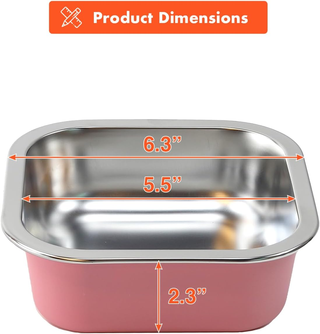 Stainless Steel Dog Bowl, Dog Bowl with Non-Slip Rubber Base, Water Bowl, Small Dog Bowl, Metal Dog Bowls, Pet Bowls for Cats, Dogs, Pink image number 2
