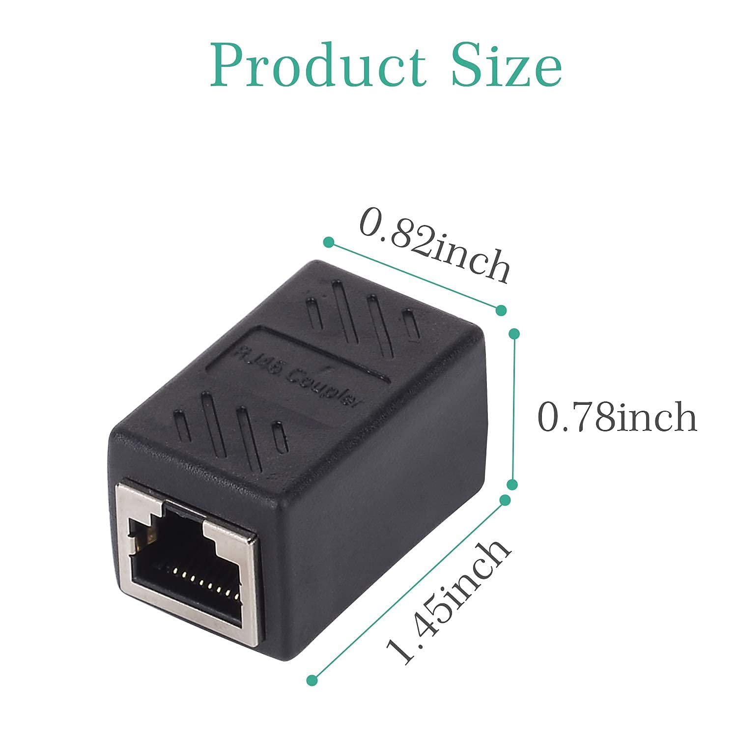 2 Pcs RJ45 to RJ11 Adapter - Black 8P8C to 6P4C Telephone Cable + Expansion Converter for ADSL Modem image number 2