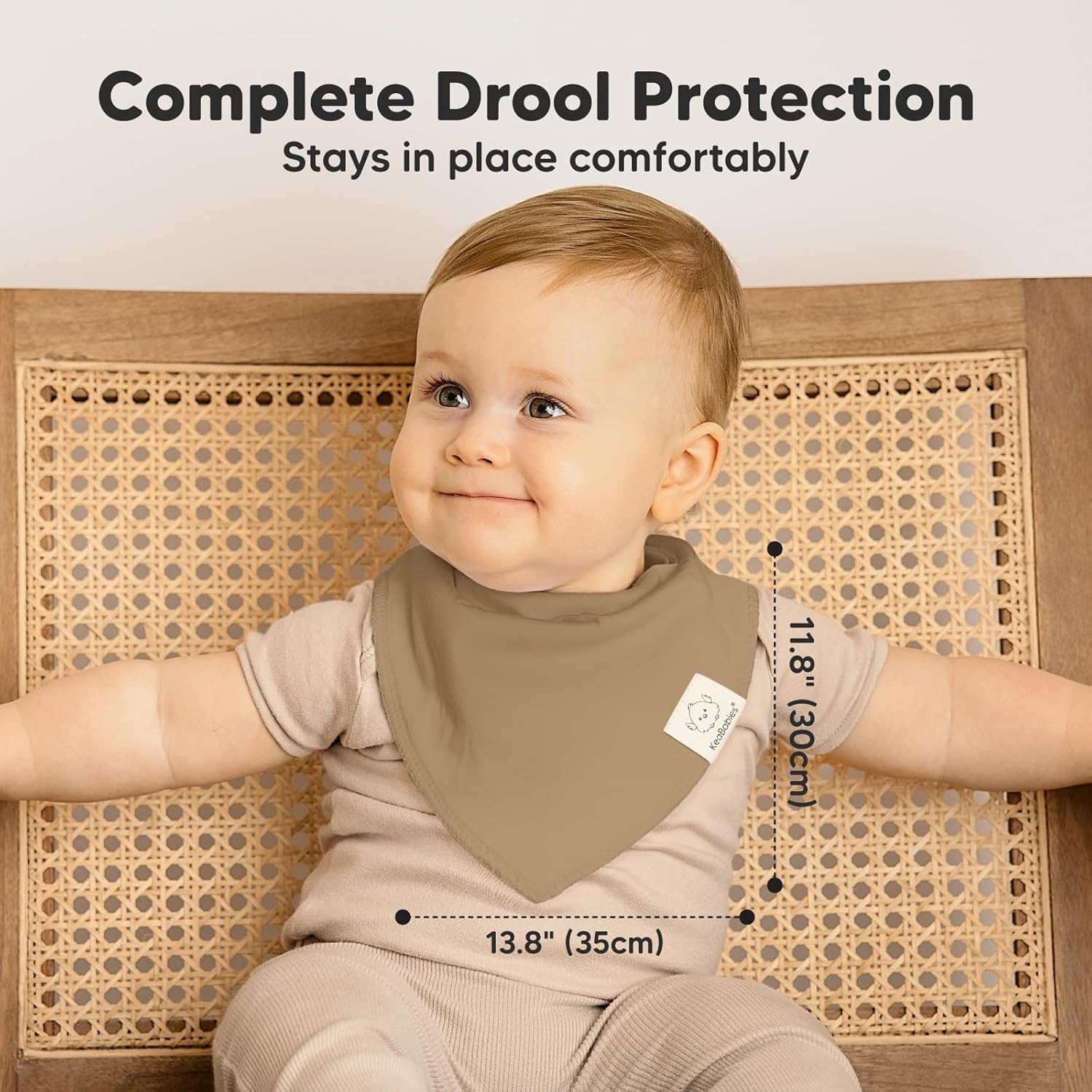 Keababies 8-Pack Organic Baby Bandana Bibs for Boys - Super Absorbent Baby Dribble Bibs for Drooling and Teething Infant, 100% Cotton Extra Soft for Newborn, Infant 0-36 Months (Terracotta) - Constellation image number 3