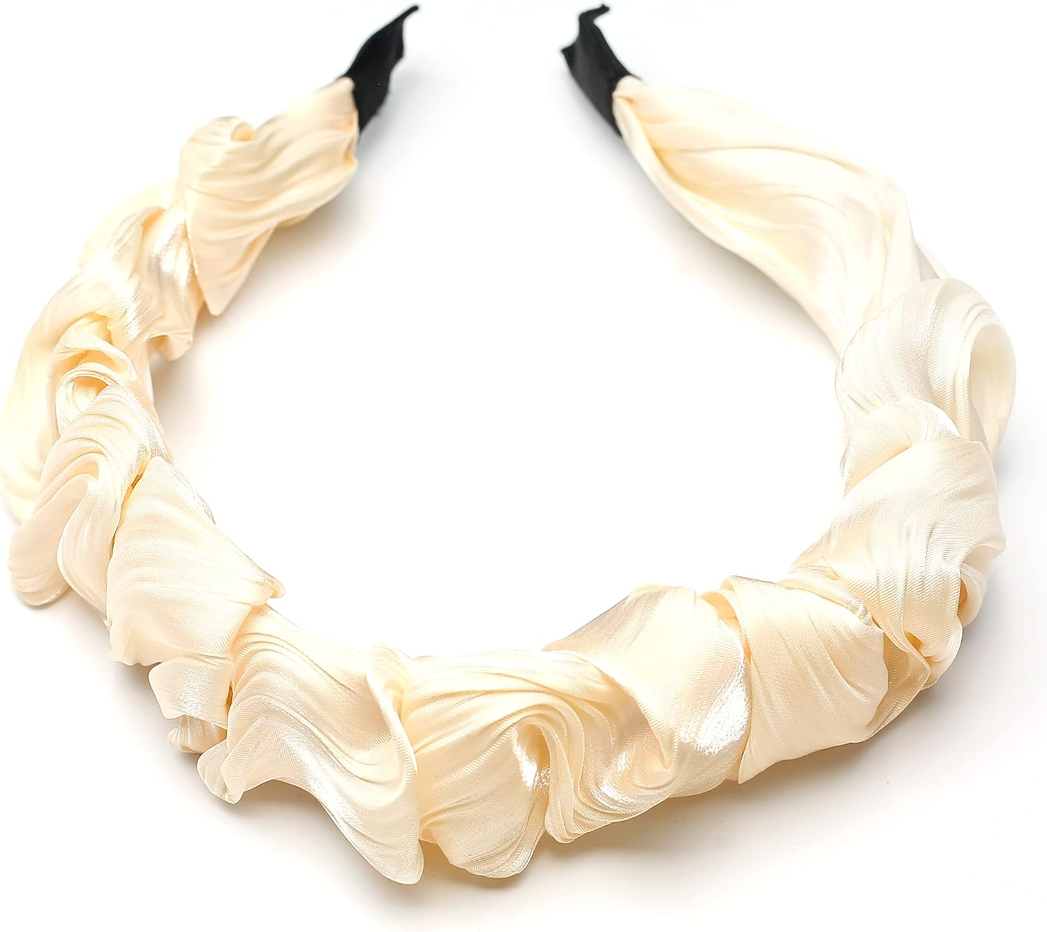 Qingoo Pleated White Headband Women Headband Hair Accessories Elegant Girls Hair Accessory 1 Piece (White)