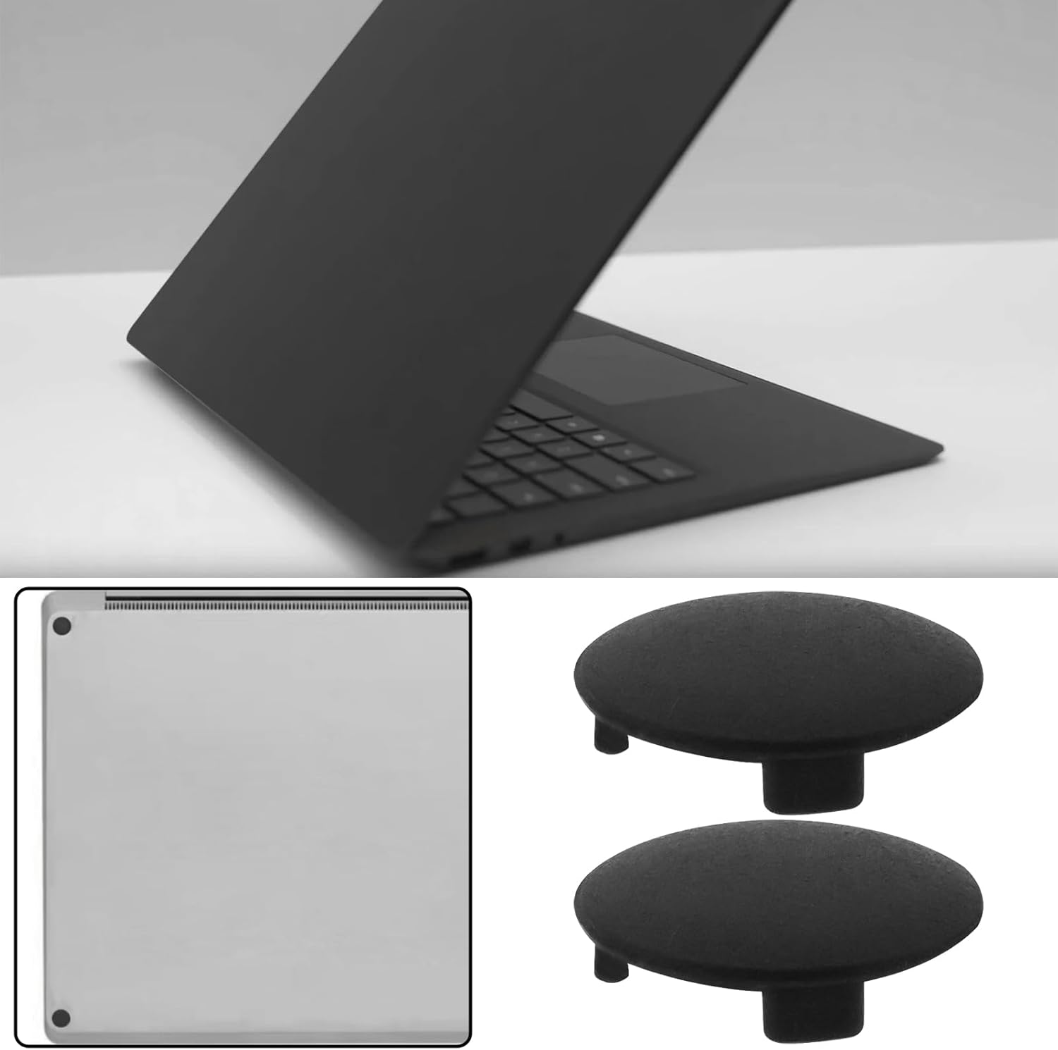 4Pcs Laptop Rubber Feet Notebook Anti-Slip Pad 8.3Mm Compatible with Microsoft Surface Laptop 3 4 5 Series, Black image number 5