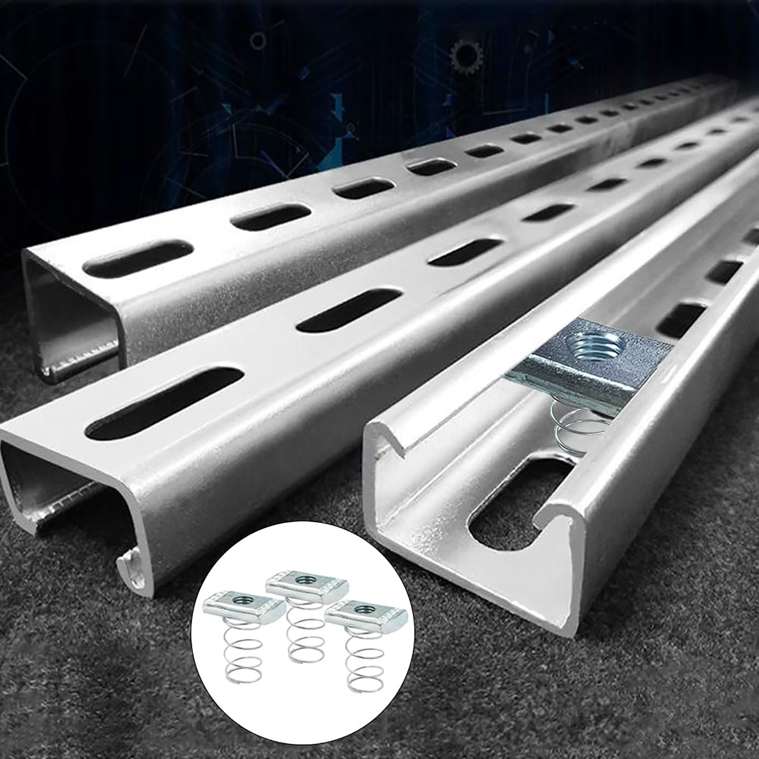 BEANPRECOY Galvanized Spring Nut 10Pcs C-Shaped Steel Special Spring Nut Spring Strut Channel Cone Nut for Strut Channel Stainless Steel Spring Channel Nuts M6 M8 M10 M12 Spring Nut Channel Nut Silver