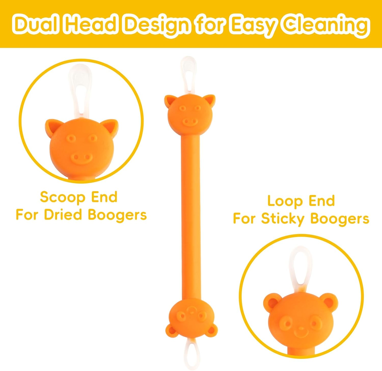The Safe Baby Nasal Booger and Ear Cleaner - Baby Shower Registry Essential | Easy Baby Nose Cleaner Gadget for Infants and Toddlers | Dual Earwax and Snot Removal - 2 PC image number 4