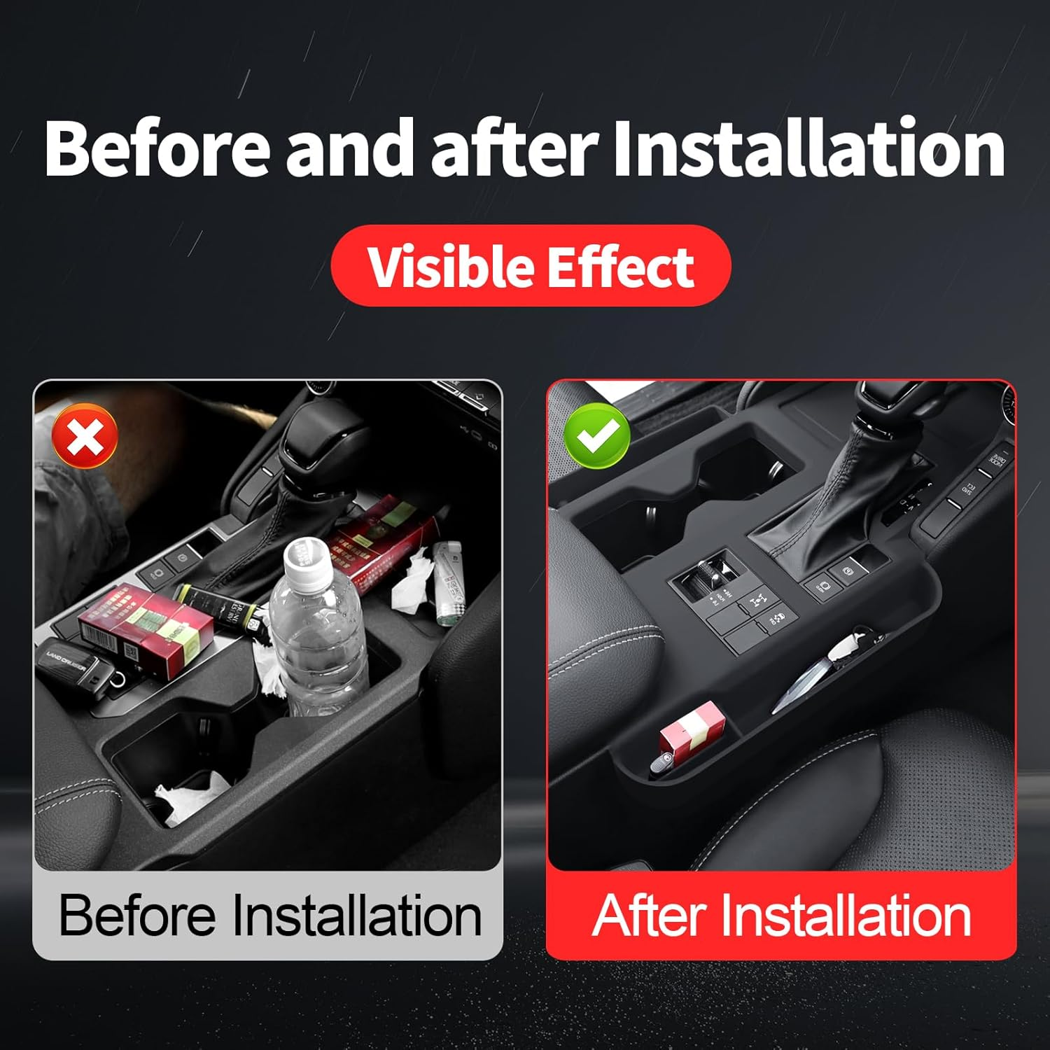 Central Control Silicone Storage Box for 2024 2025 Toyota Land Cruiser Prado 250 1958 Lc250 J250 Seat Gap Storage Box Wireless Charging Silica Gel Pad Internal Modification Accessories - Central Control Silica Gel Pad image number 5