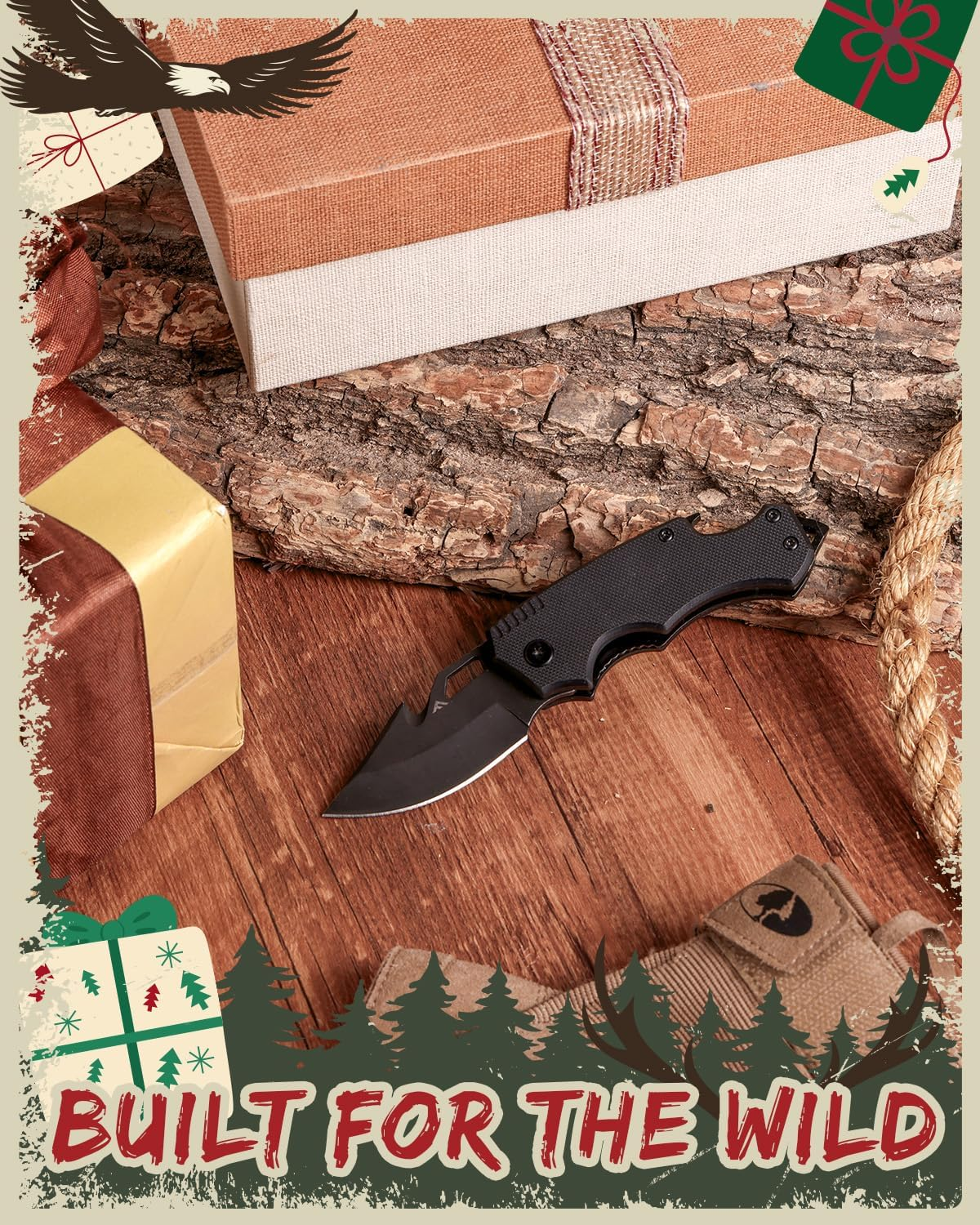 FLISSA Mini Folding Pocket Knife, 2.5-Inch Stainless Steel Drop Point Blade, Pocket Knives for Men with Bottle Opener and Glass Breaker image number 3