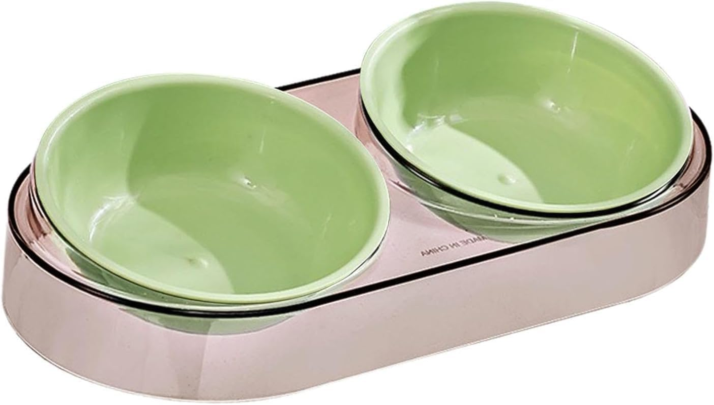 THJOPOKEEL Elevated Dog Cat Bowls, Food Feeder Stand, Double Dog Feeding Bowl Set, Dog Food Bowls for Small Dogs Cats Pets Puppy, Dishwasher Safe