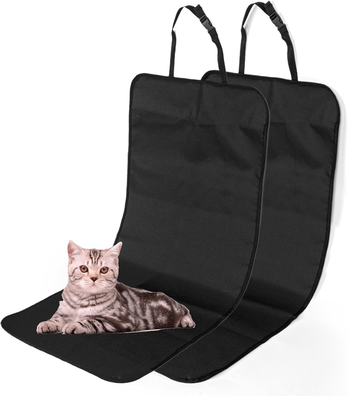 Bavooty Car Front Seat Cover for Dogs, Car Seat Cover for Pets, All Cover Waterproof Dog Seat Cover, Car Seat Protector Dog Blanket, Car Seat Cover Dog, for Cars, Suvs, Trucks, Pack of 2, Black image number 2