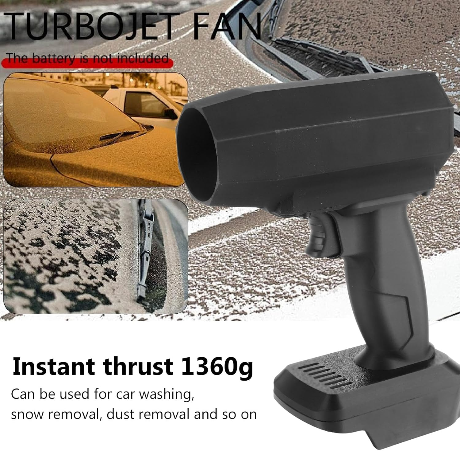 Electric Air Duster, 150000RPM High Speed Air Blower Turbo Fan, Cordless Jet Dry Blower, Electric Turbo Jet Blower, Handheld Cordless Air Blower for Car Cleaning Outdoor Camping image number 2