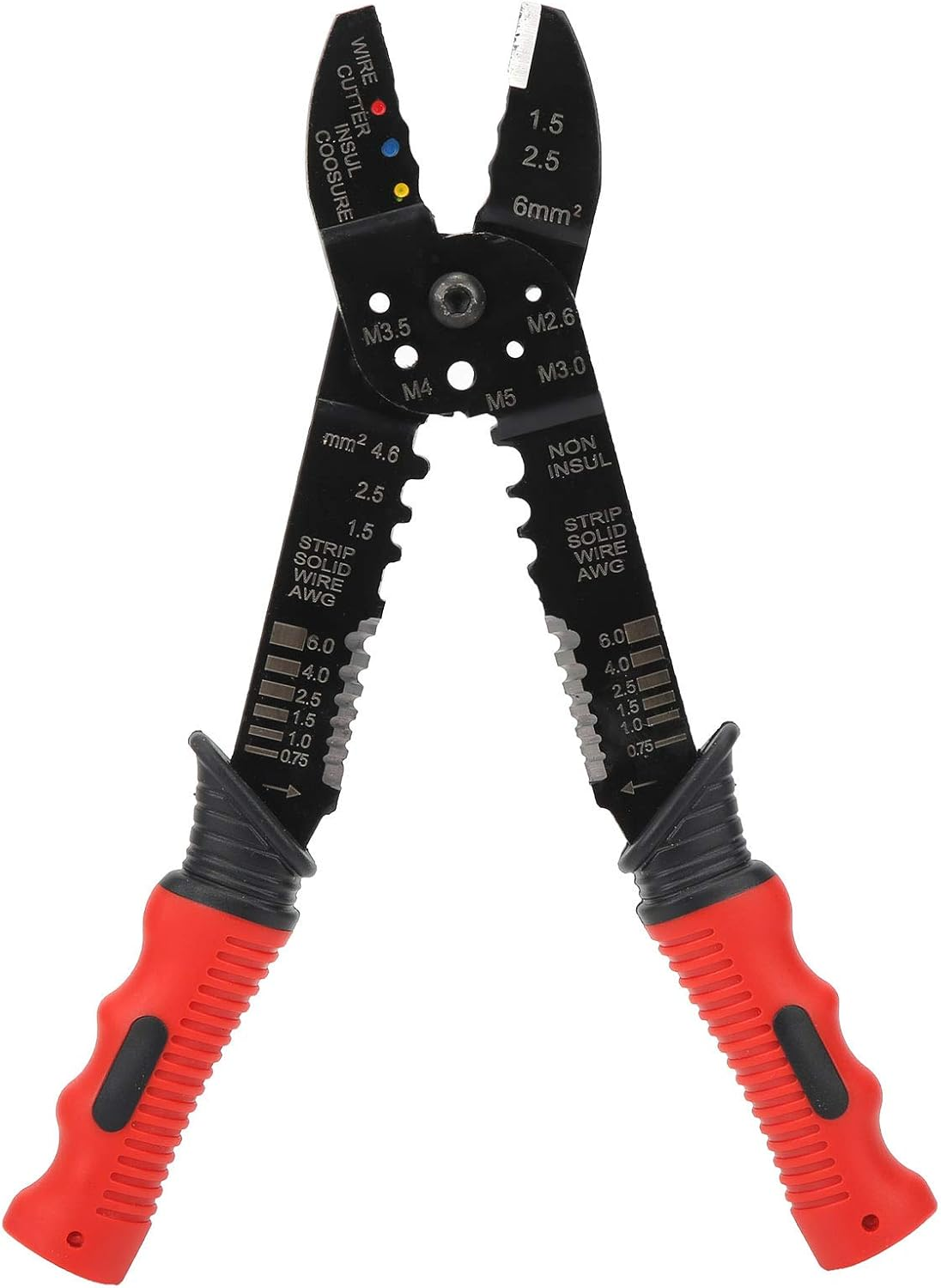 Crimper, Carbon Steel Blades with Crimping Tool, Crimp Insulated Terminals/Non-Insulated Terminals/Connectors/Plug-In Connectors, for Industrial Supplies image number 1