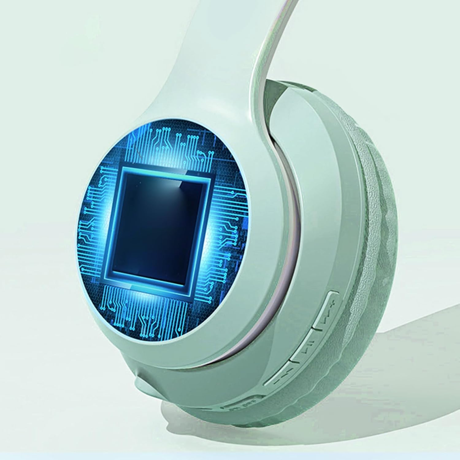 Wireless Headphones, Multifunctional Stereo Sound, Noise Cancelling, Strong Bass, Adjustable Over-Ear Headset, Foldable Wireless Headset with Gradient (Green) image number 1