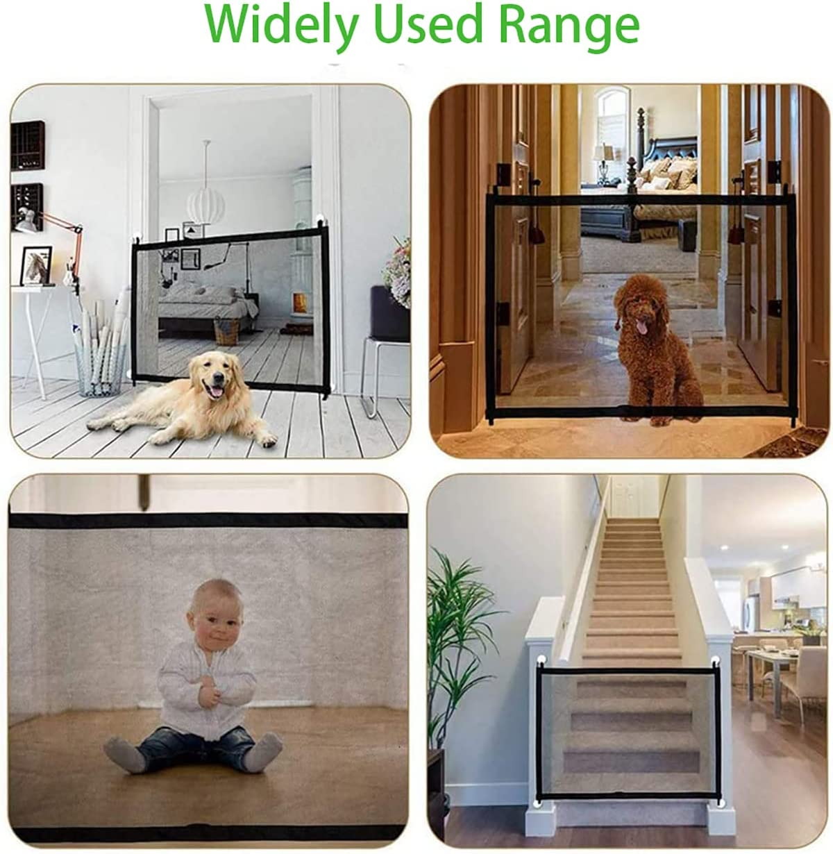 Magic Gate for Dogs, Dog Gate, Pet Safety Gate, Portable Folding Mesh Magic Gate, Portable Folding Stair Gates for Baby, Net Safe Guard Isolation, Baby Safety Fence, Safety Fence for Hall Doorway image number 6