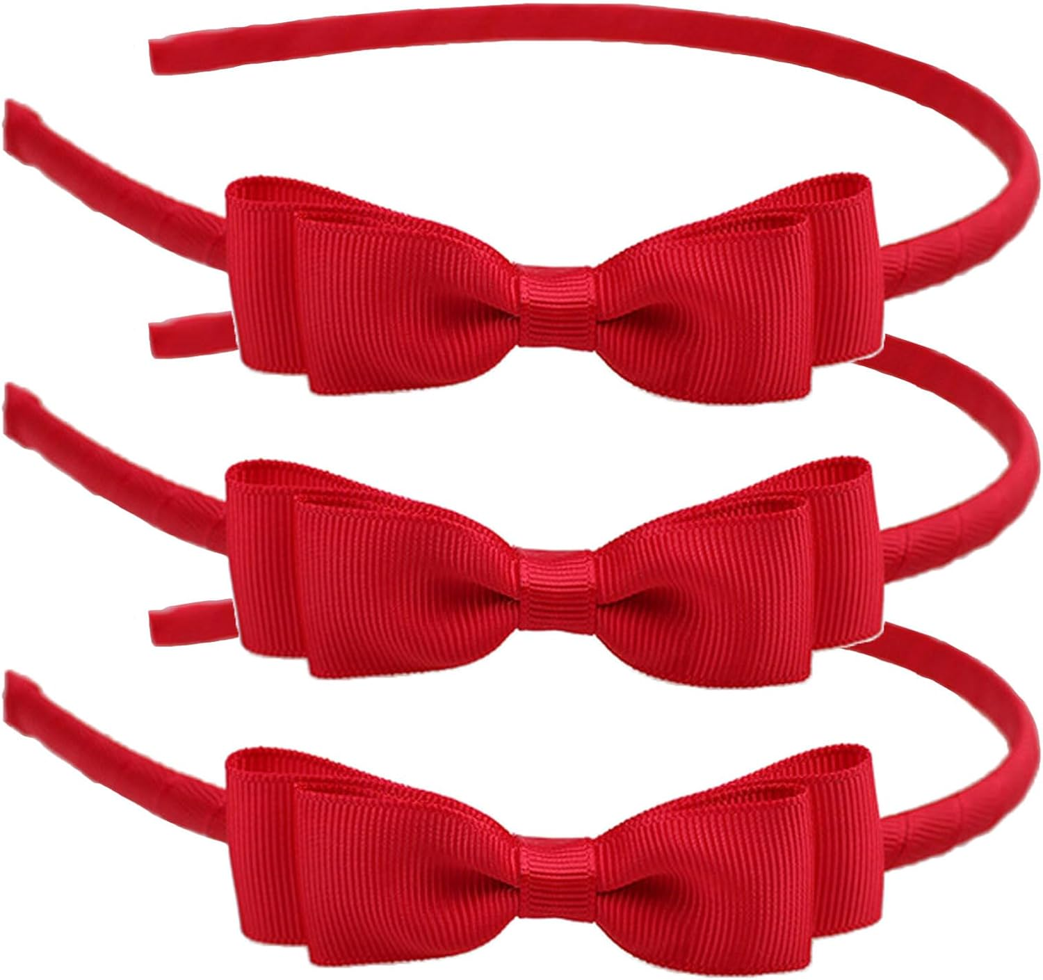 AYNKH 3 Pieces Red School Bows Headbands Alice Hairbands, Girls Uniform Ribbon Bow Set, Hair Accessories for Little Girl Toddlers Teens Birthday New Year Present image number 5