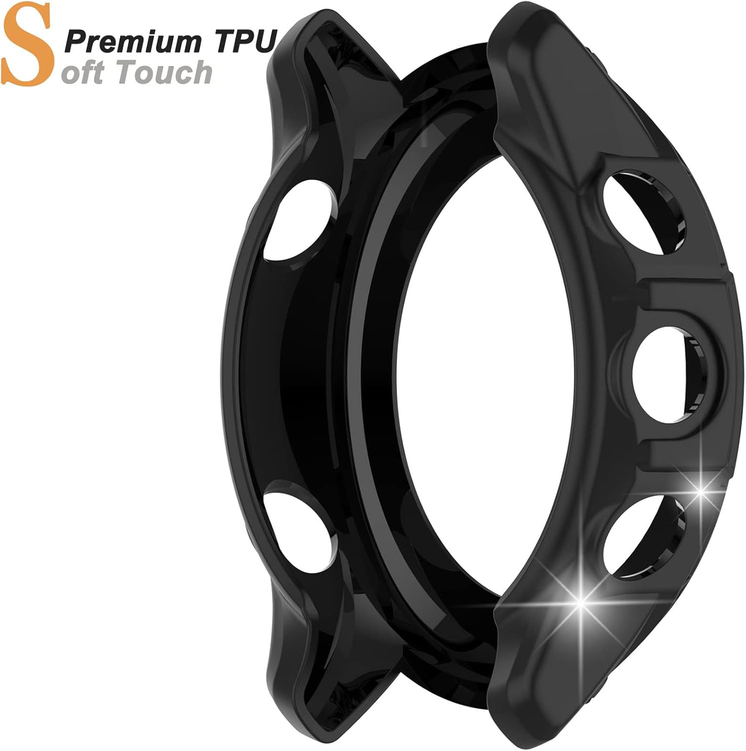 Miimall Compatible for Garmin Forerunner 955 Case, Scratch-Resistance TPU Military Protection Cover Case for Garmin Forerunner 955/955 Solar (Black) image number 1