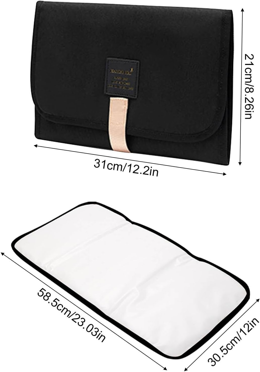 Foldable Changing Diaper Mat, Portable Travel Changing Mat, Waterproof Compact Diaper Changing Mat, for Home Travel Outside, Baby Diaper Sheet Shower - Gray image number 4