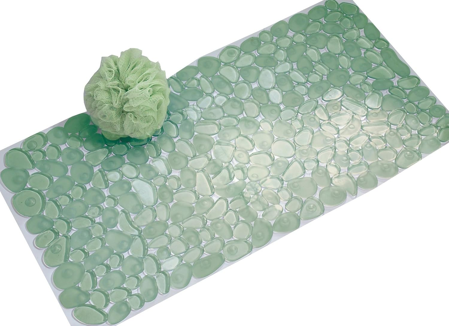 Interdesign Pebblz Non-Slip Suction Bath Mat for Shower, Bathtub - Green image number 1