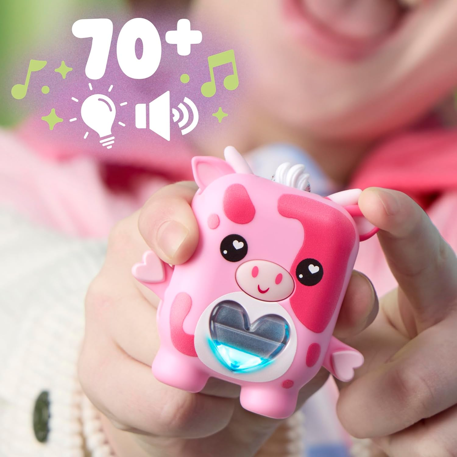 Hasbro Nano-Mals Mootilda the Pink Cow, Electronic Pet Cow Toy, 70+ Responses, Interactive Fidget Toys for Girls & Boys Ages 5+