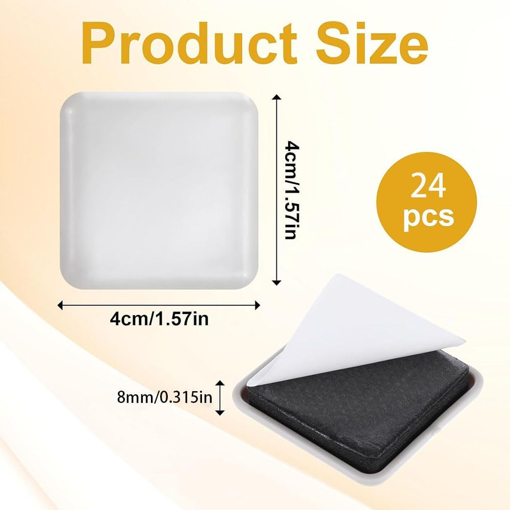 Lyhaogao 24Pcs Self Stick Furniture Sliders for Carpet Adhesive Moving Pads, Square Furniture Glides for Sofa,Bed,Dresser, No Tool Beige Carpet Sliders to Protect Floors and Easy Furniture Moving image number 2