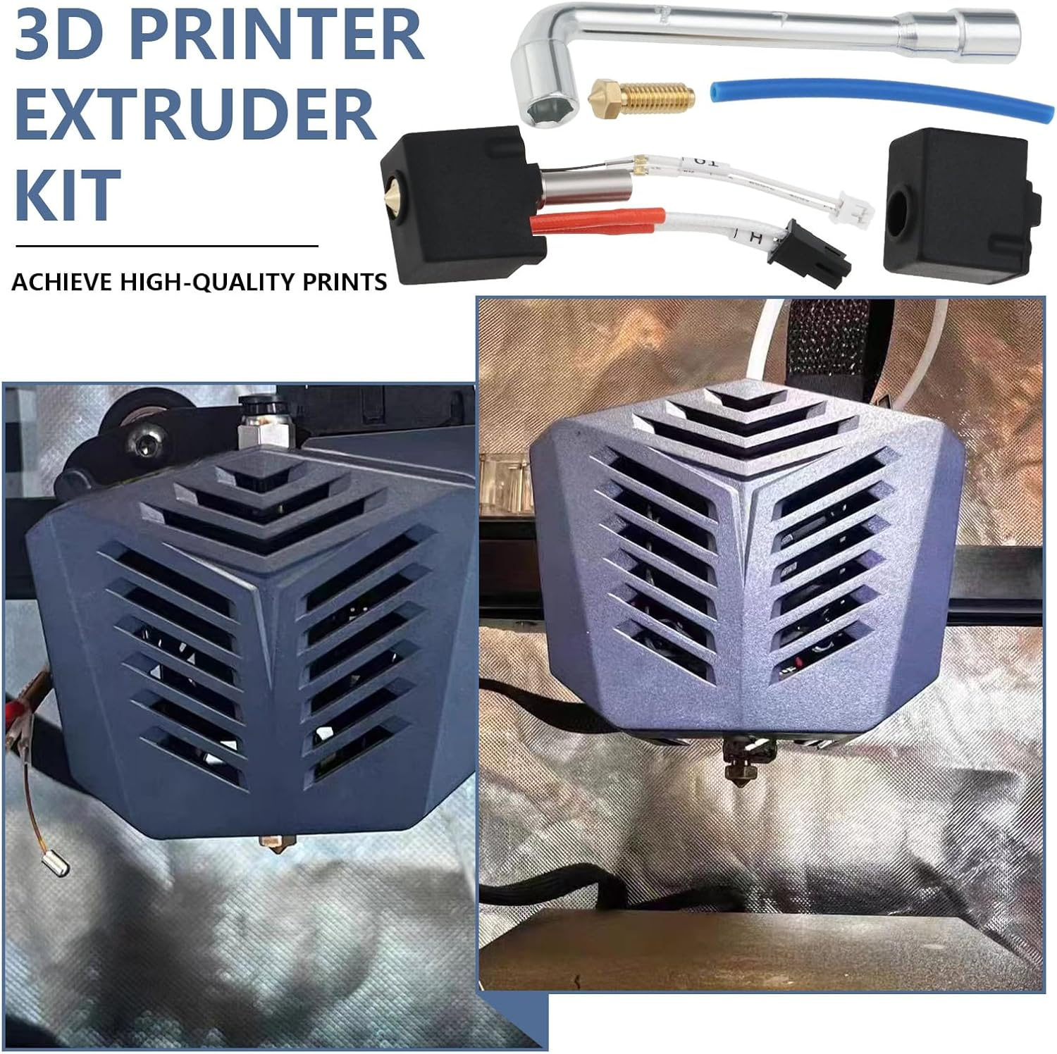 VGOL 1 Sets of 3D Printer Hotend Kit Compatible with Anycubic Kobra 2 Kobra 2 Neo Kobra 2 Pro Kobra 2 plus Kobra 2 Max High Speed 3D Printer with 5PCS Nozzles and 5PCS Silicon Socks