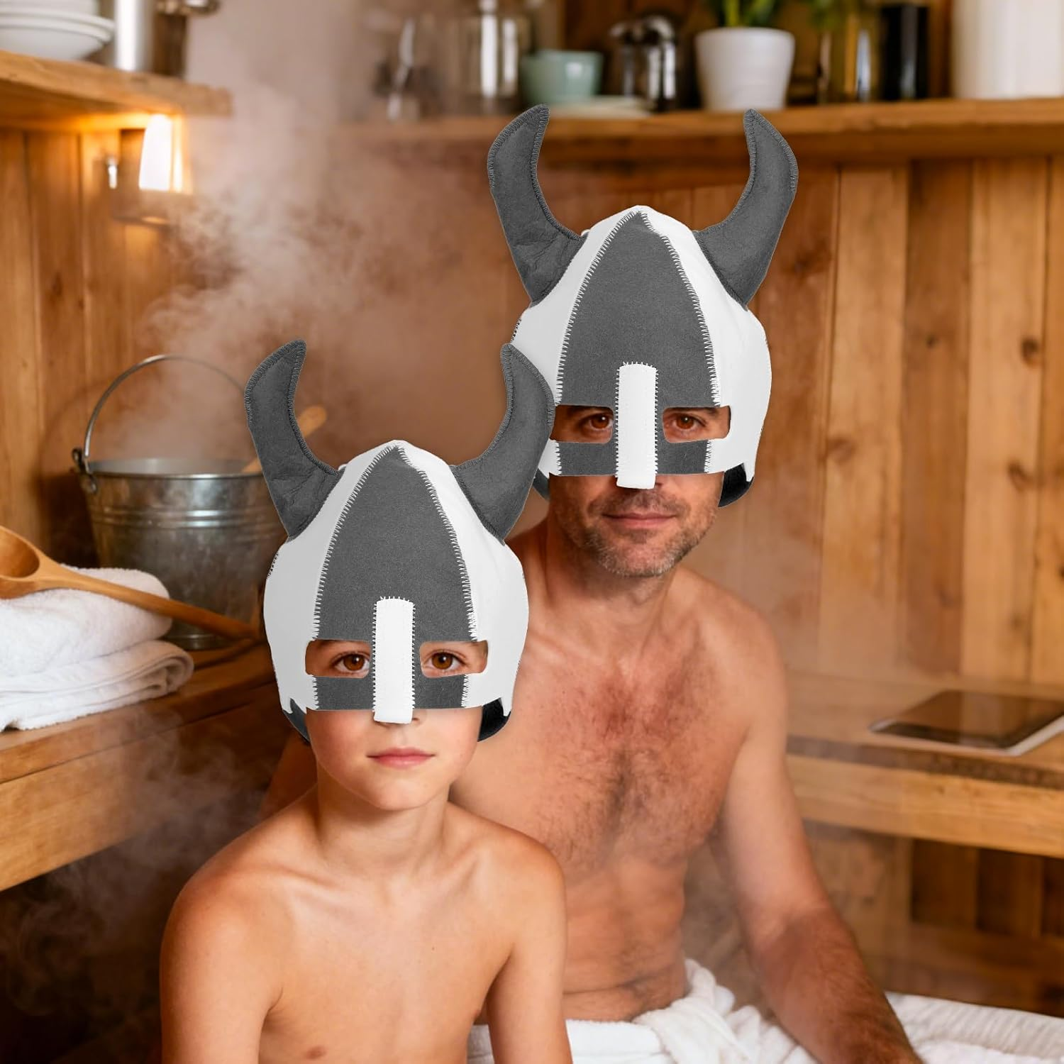 Sauna Hat, Handmade Sauna Cap Natural Wool Viking Saunas Hat Bath Accessories for Women Men Gifts Spa Bathhouse Steam Room Banya Heat Protection image number 1