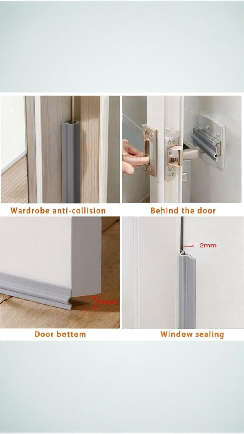 Honwor 3M Self-Adhesive Weatherproof Door & Window Seal Strip, Insulates, Reduces Drafts, Soundproof, Anti-Collision, Winter Protection image number 1