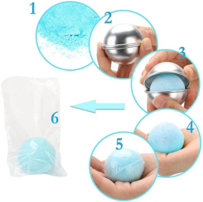 9 Sets 18 Pieces Bath Bombs Make Yourself - Bath Bomb Moulds Kit, Aluminium Bath Bomb Mould Soap Mould Moulds, DIY Casting Moulds for Homemade Bath Bombs image number 5