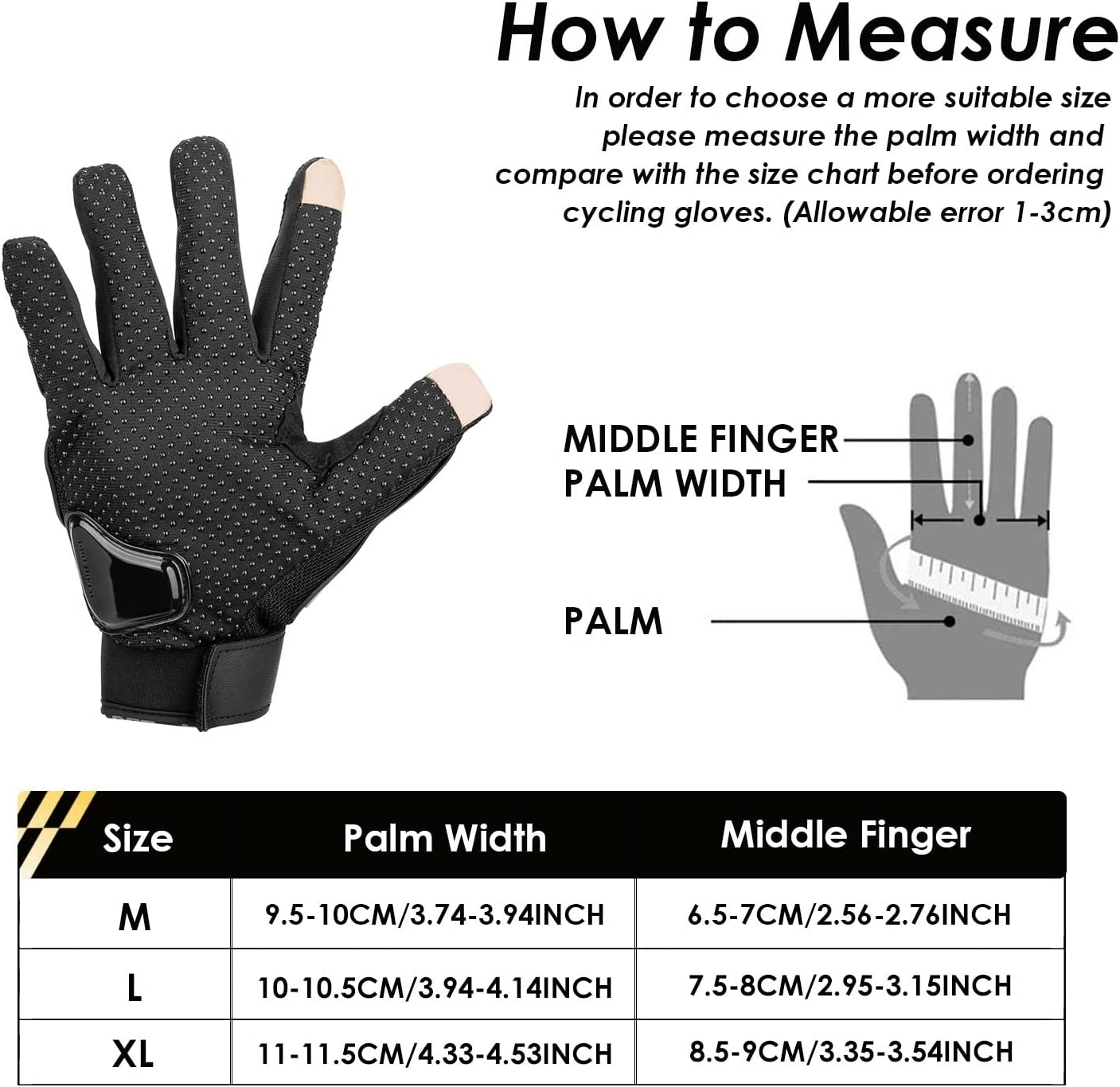 WOTOW Motorcycle Gloves for Men Women, Touchscreen Summer Mountain Dirt Bike Gloves Breathable Powersports Racing Gloves for Cycling Motorbike ATV MTB BMX Riding Camping Climbing Hiking Work Outdoor image number 5