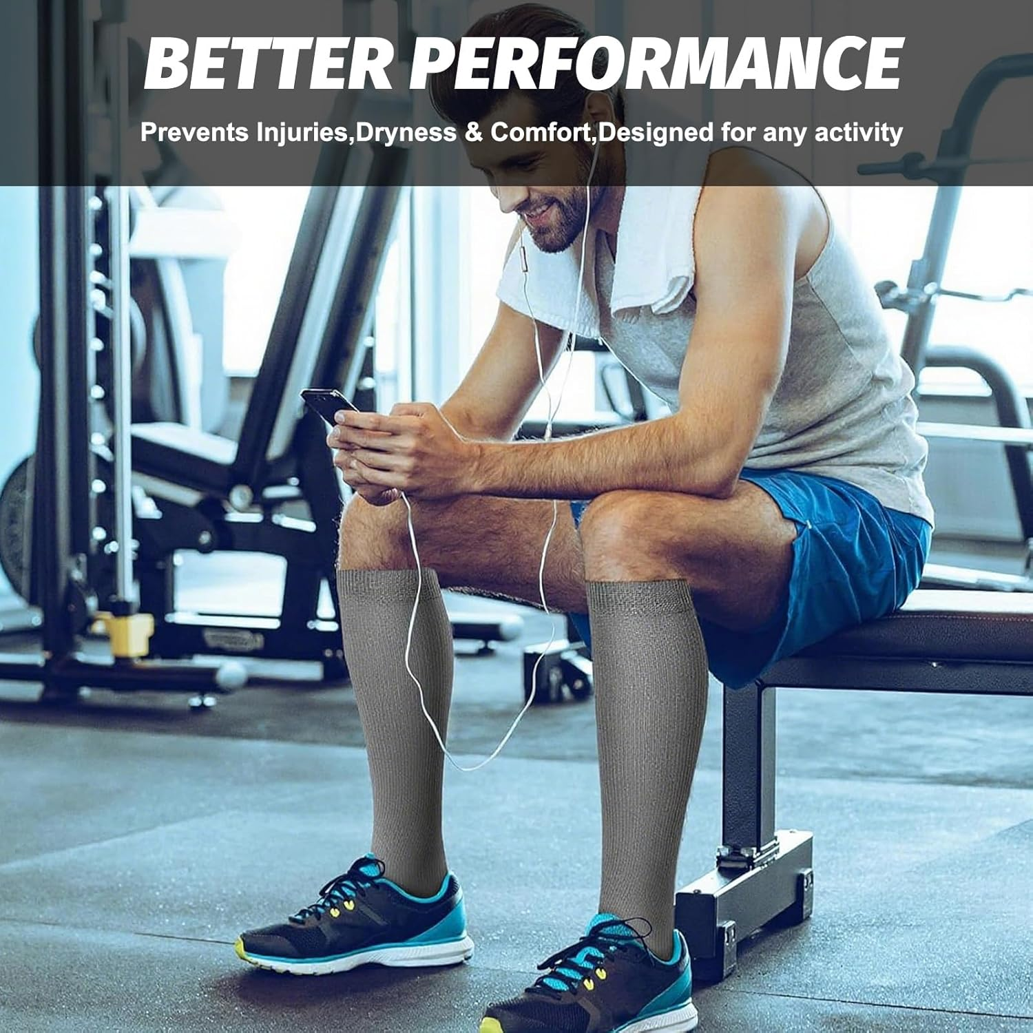 Compression Socks for Women: 8-Pair Compression Socks (S/M Size). Best Circulation Support&mdash;Ideal for Athletic Running, Hiking. Fits Men & Women, Boosts Comfort during Active Pursuits. image number 2