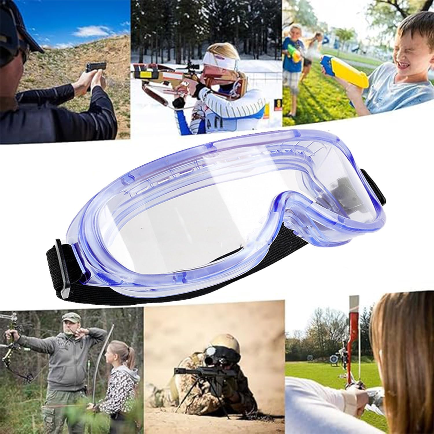 Roczential Safety Goggles Clear Lenses Anti-Fog Protective Goggles Wide Field of View Adjustable Chemical Splash Protective Eyewear Soft Lightweight Eyewear image number 5