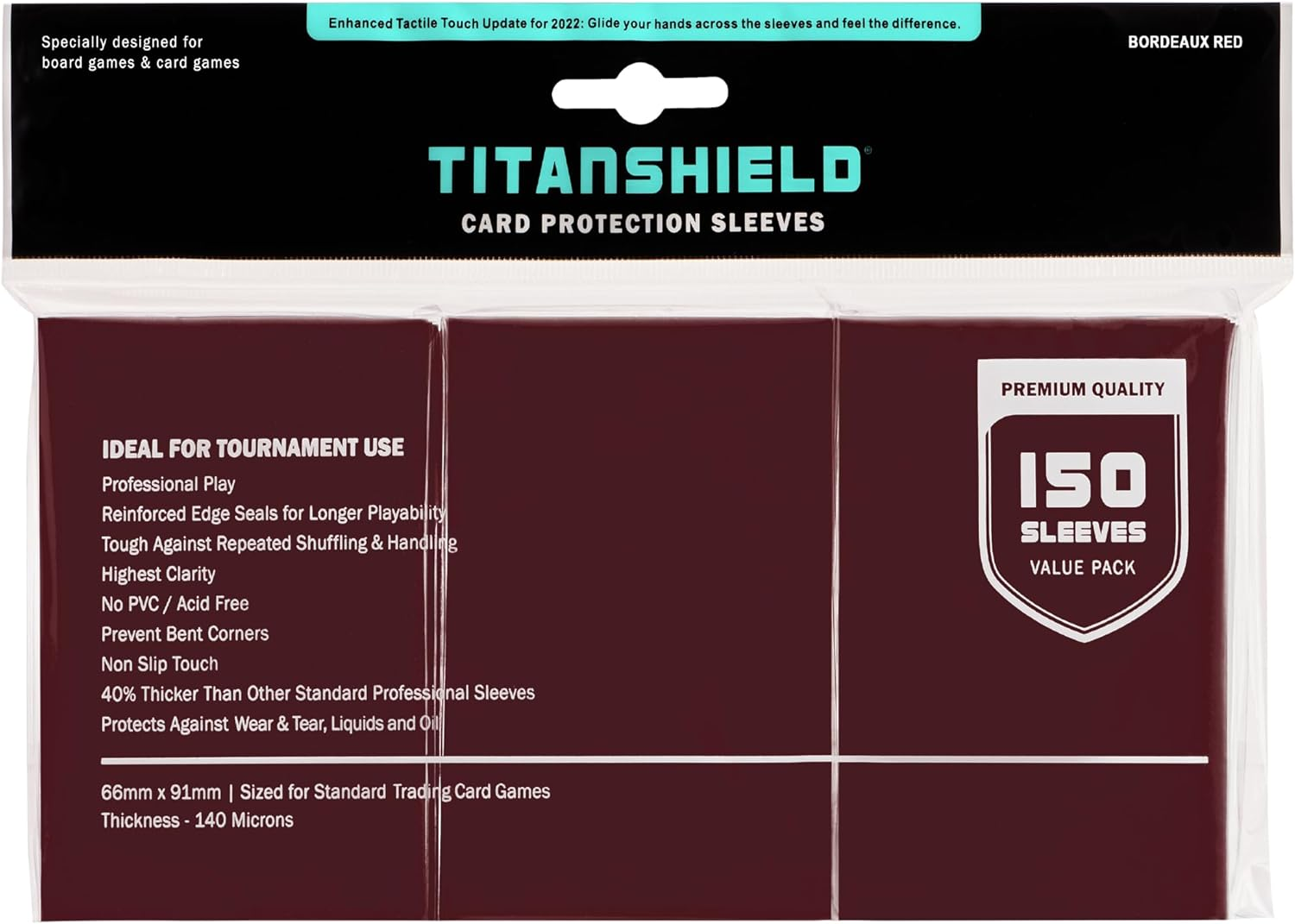Titanshield (150 Gold Sleeves) Compatible with MTG Magic the Gathering, Lorcana, Board Games and Trading Cards 2.5" X 3.5" 66X91Mm