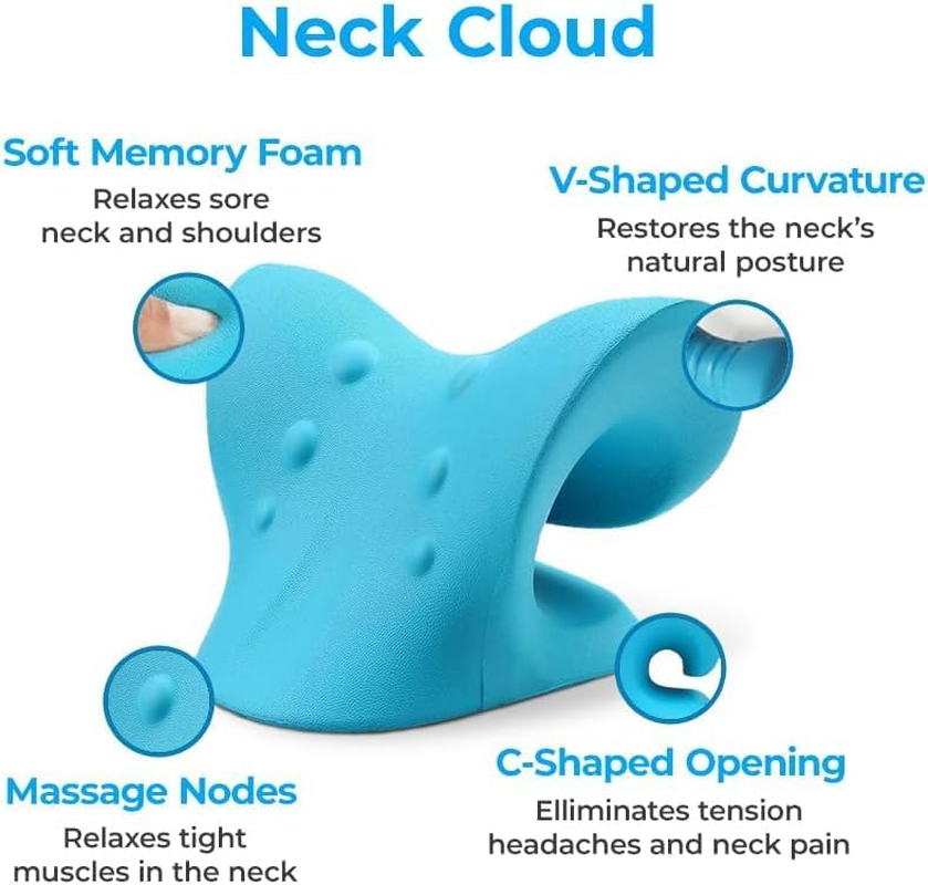 Neck Stretcher for Pain Relief, Neck and Shoulder Relaxer Cervical Traction Device Pillow for Muscle Relax and TMJ Pain Relief（Pink） image number 4