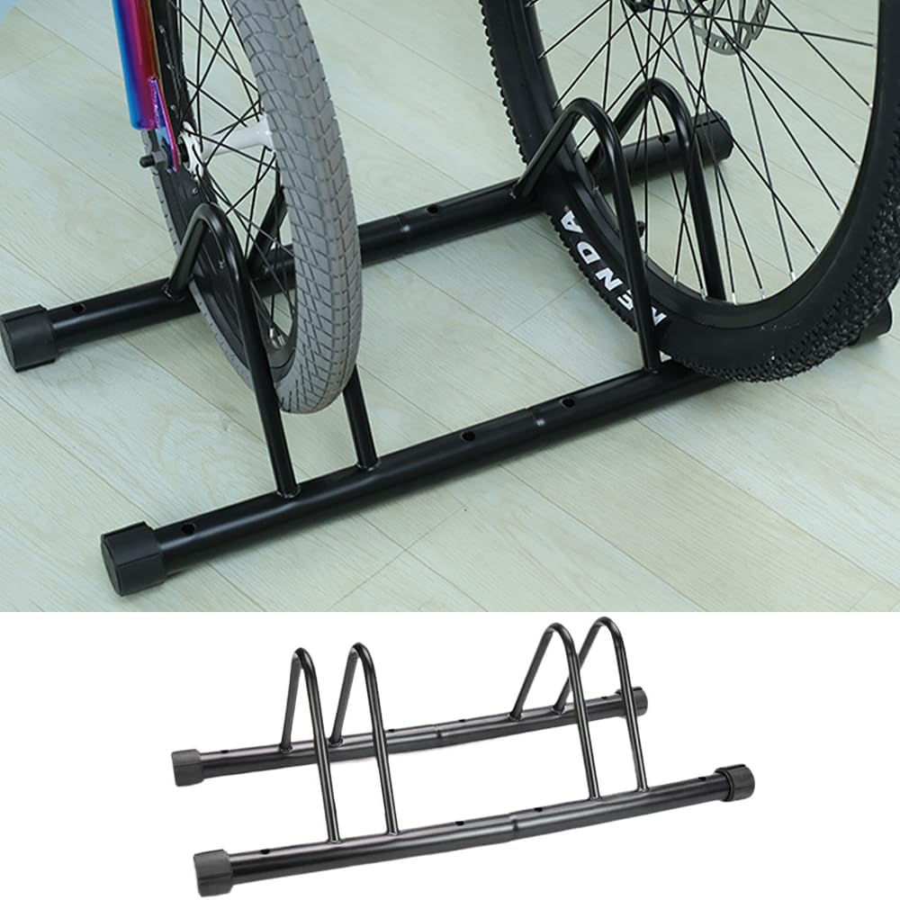 Bike Racks,Ground Parking Rack,Bicycle Display Bezel,Detachable Frame,Metal Rack, for Mountain Bike and Road Bike Indoor Garage Storage - for 2 Bikes image number 3