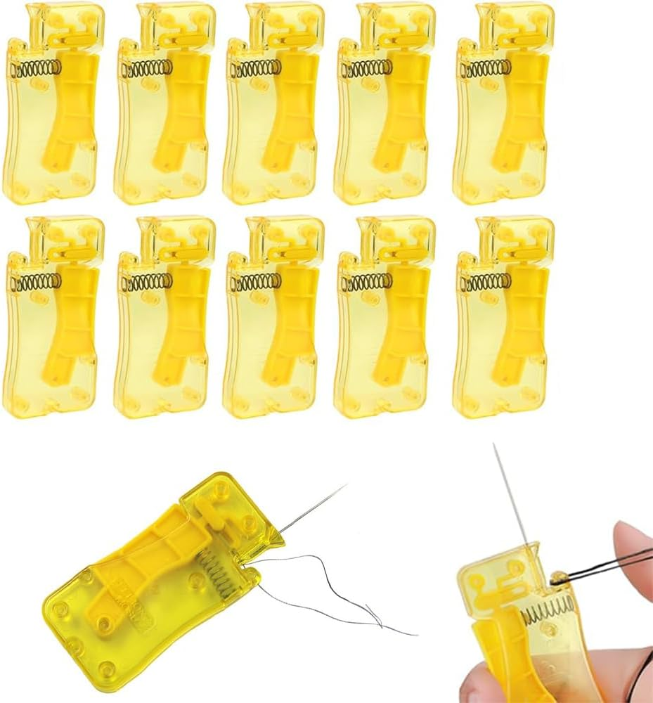 10PCS Automatic Needle Threader,Simple Needle Threader,Self-Thread Guide,Plastic Sewing Accessories, DIY Stitch Insertion Tool,For Hand Stitching and Sewing Machine Needle Fast Lead image number 4