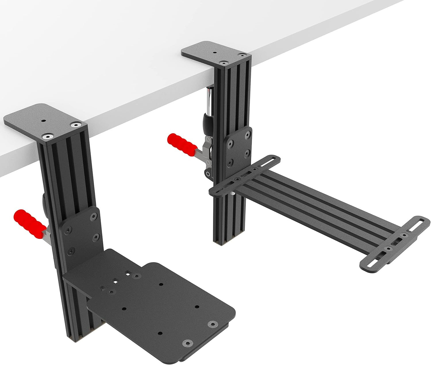 Easyget 2 Set Hotas Desk Mount for the Flight Sim Joystick, Throttle, MFD Compatible with Thrustmaster Hotas Warthog, Thrustmaster MFD (Color Black) image number 1