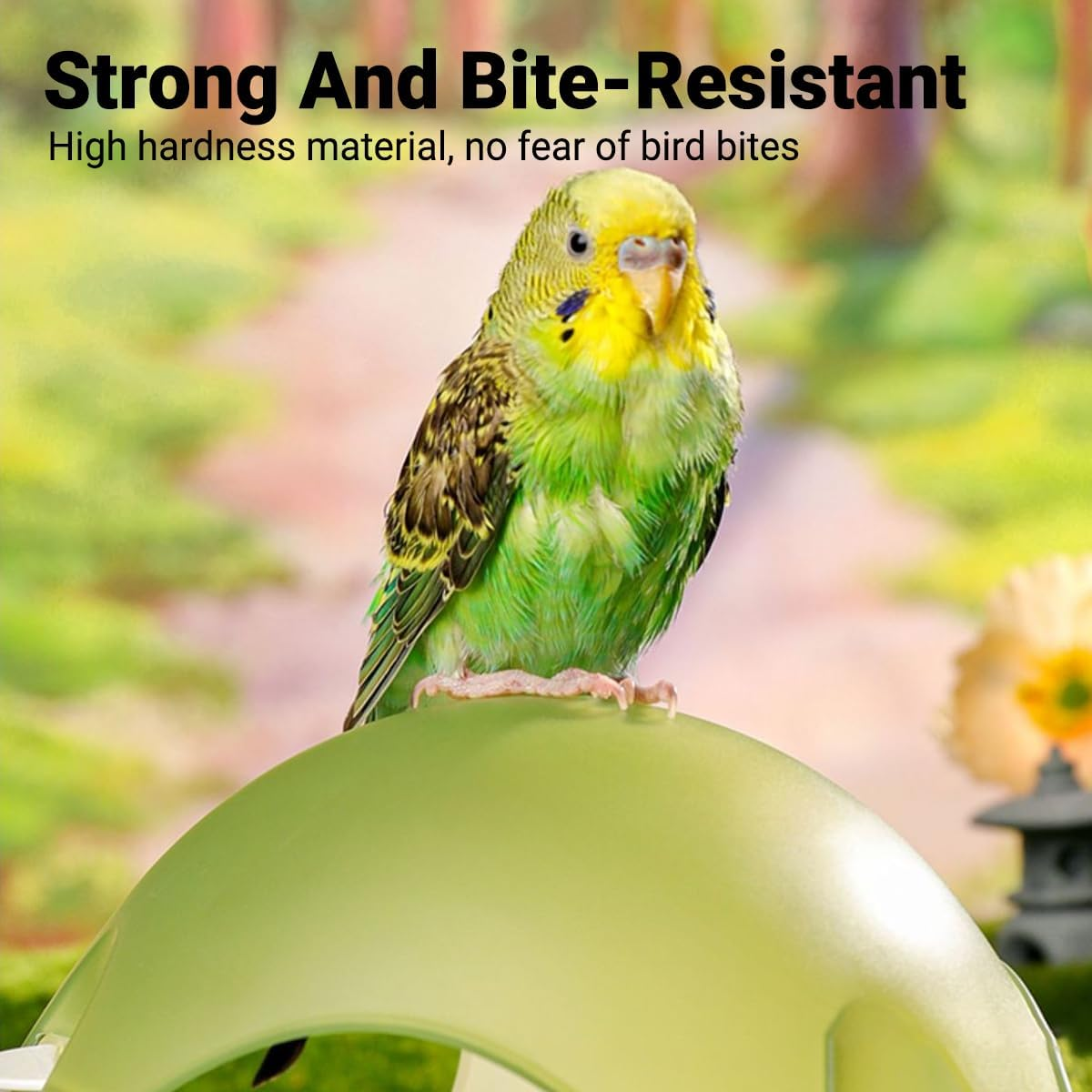 AIMALL Wooden Bird'S Nest for Parrots - Space Capsule Birdhouse, Summer Small House with Hammock, Multi-Functional Bird Nest for Xuan Feng and Peony Birds, Tiger Skin Design image number 5