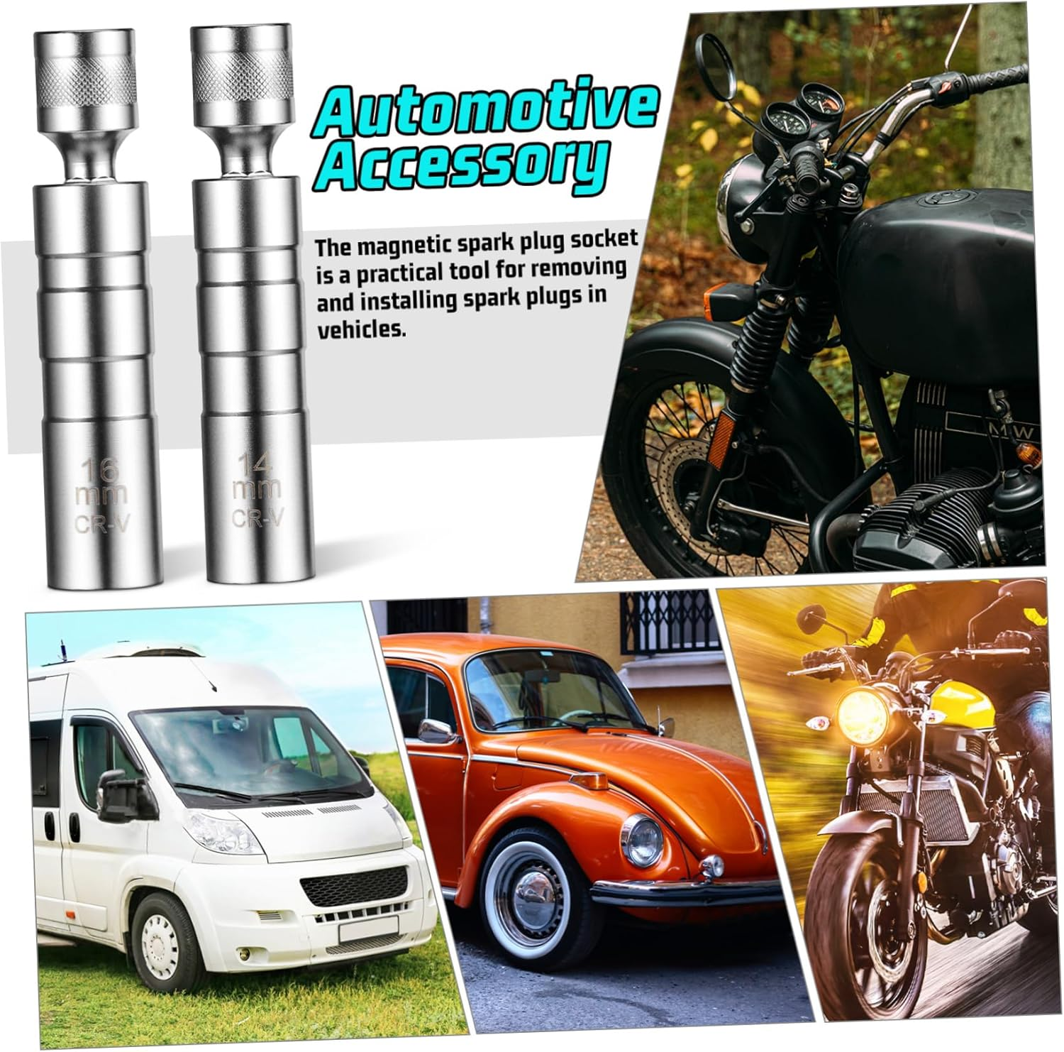 Cabilock 2Pcs Magnetic Thread Spark Socket Automotive Repair Tools for Easy Removal and Installation of High-Strength Steel Construction image number 6