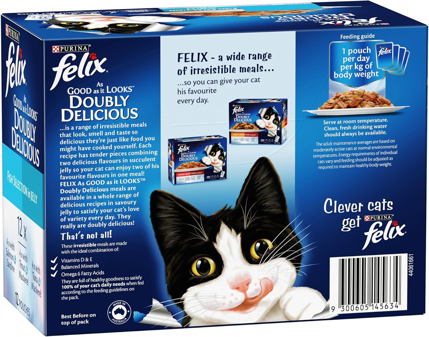 Felix as Good as It Looks Doubly Delicious Fish Selection in Jelly Wet Cat Food, 85 G (Pack of 12) image number 4