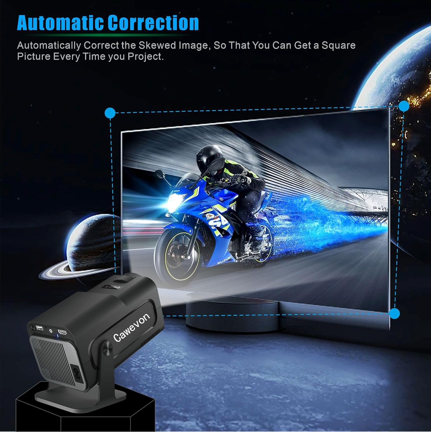 Mini Projector,Hy320 Mini Portable Projector, 200 ANSI Smart Projector with Android 11.0,Wifi 6 and Bluetooth 5, Auto Keystone Correction,30"-130" Screen,180&deg;Rotatable,Home Theater Projector image number 6