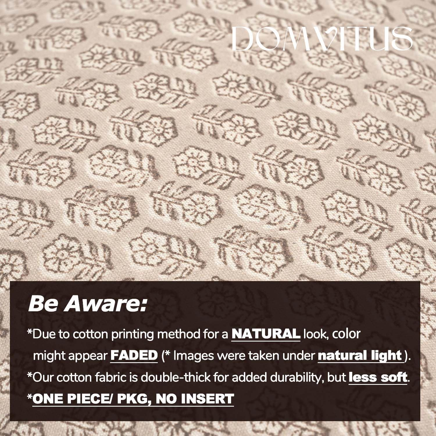 DOMVITUS 18X18 Pillow Cover, Floral Pillow Covers, Couch Pillows for Living Room, Decorative Farmhouse Accent Print Throw Pillow Covers, 1PC, Cloud Cream