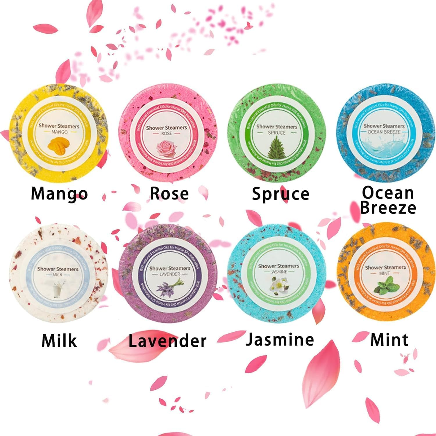 Shower Steamers with Essential Oils, 8-Pack Aromatherapy Tablets for Stress Relief and Home Spa Relaxation, Self Care Gift Set for Women, Moms and Teens image number 3