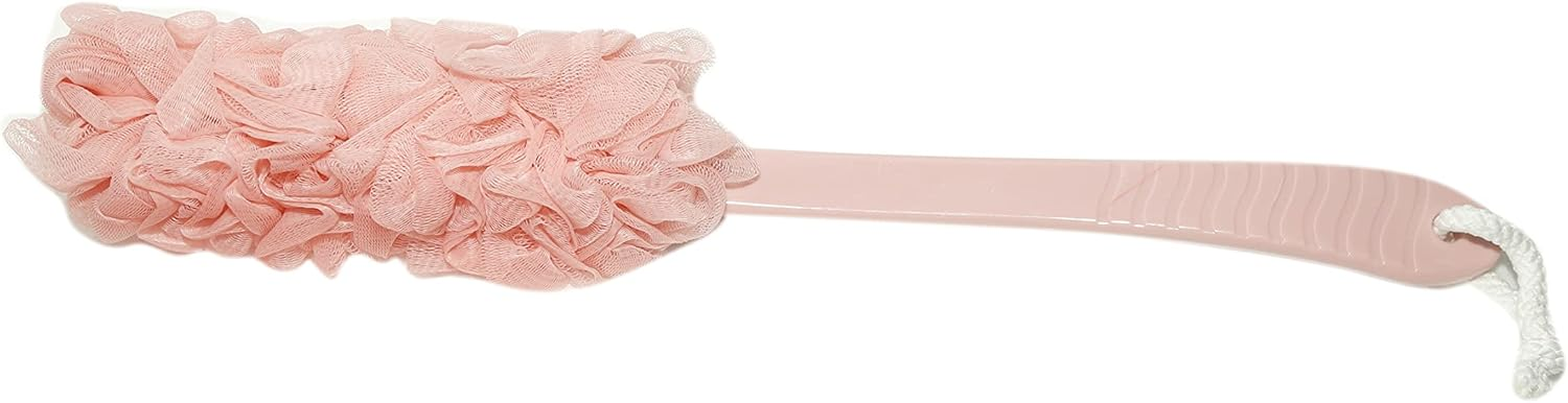 Evohome&reg; Luxury Bathing Loofah Exfoliating Scrub Soft Sponge with Handle for Body and Back Scrubber Brush Bath Puff for Men & Women Bathing Sponge (Baby Pink, Set of 1) image number 4