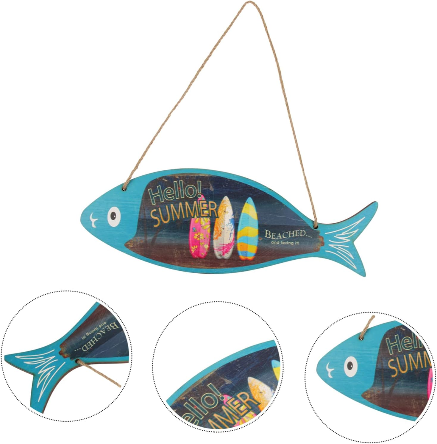 Wooden Fish Pendant Decorative Wall Ornament Nordic Fish Ornament for Household Wall Decor for Living Bedroom image number 6