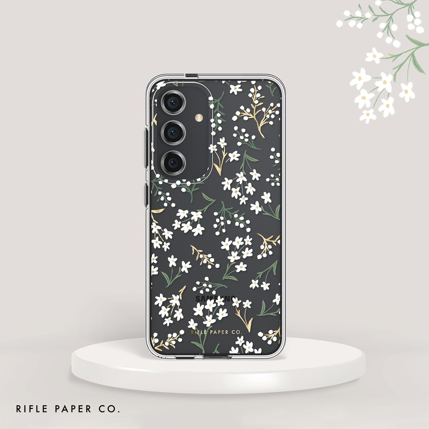 Rifle Paper Co. Samsung Galaxy S24 Case for Women [6.2"] [12Ft Drop Protection] [Wireless Charging] Floral Print Phone Case for Samsung Galaxy S24 - Anti-Scratch, Shockproof Materials - Petite Fleurs - Floral Gems image number 5