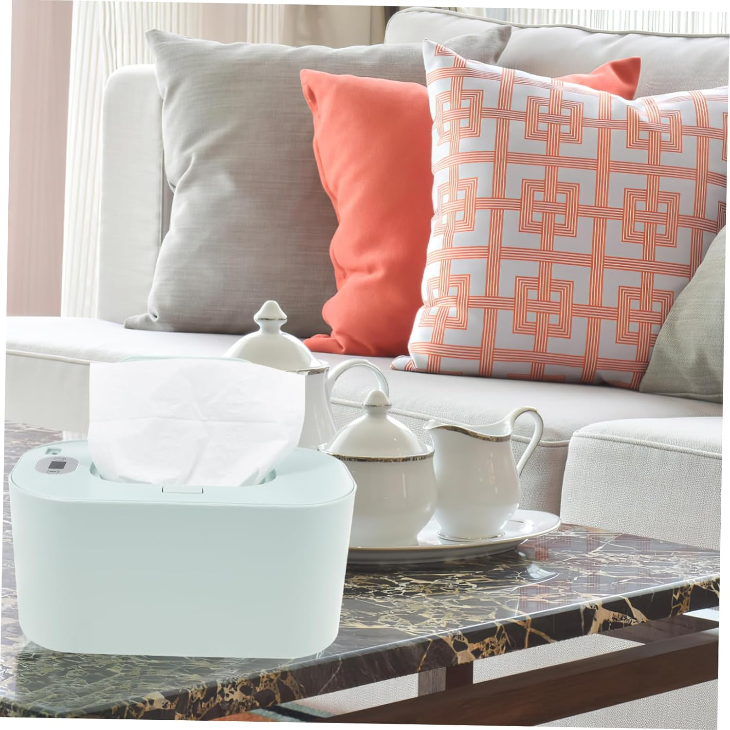 Abaodam Portable USB Baby Wipe Warmer Dispenser, Portable Wet Tissue Heater for Travel, Green Intelligent Wet Wipes Warmer Suitable for Baby Care and Diaper Use image number 3