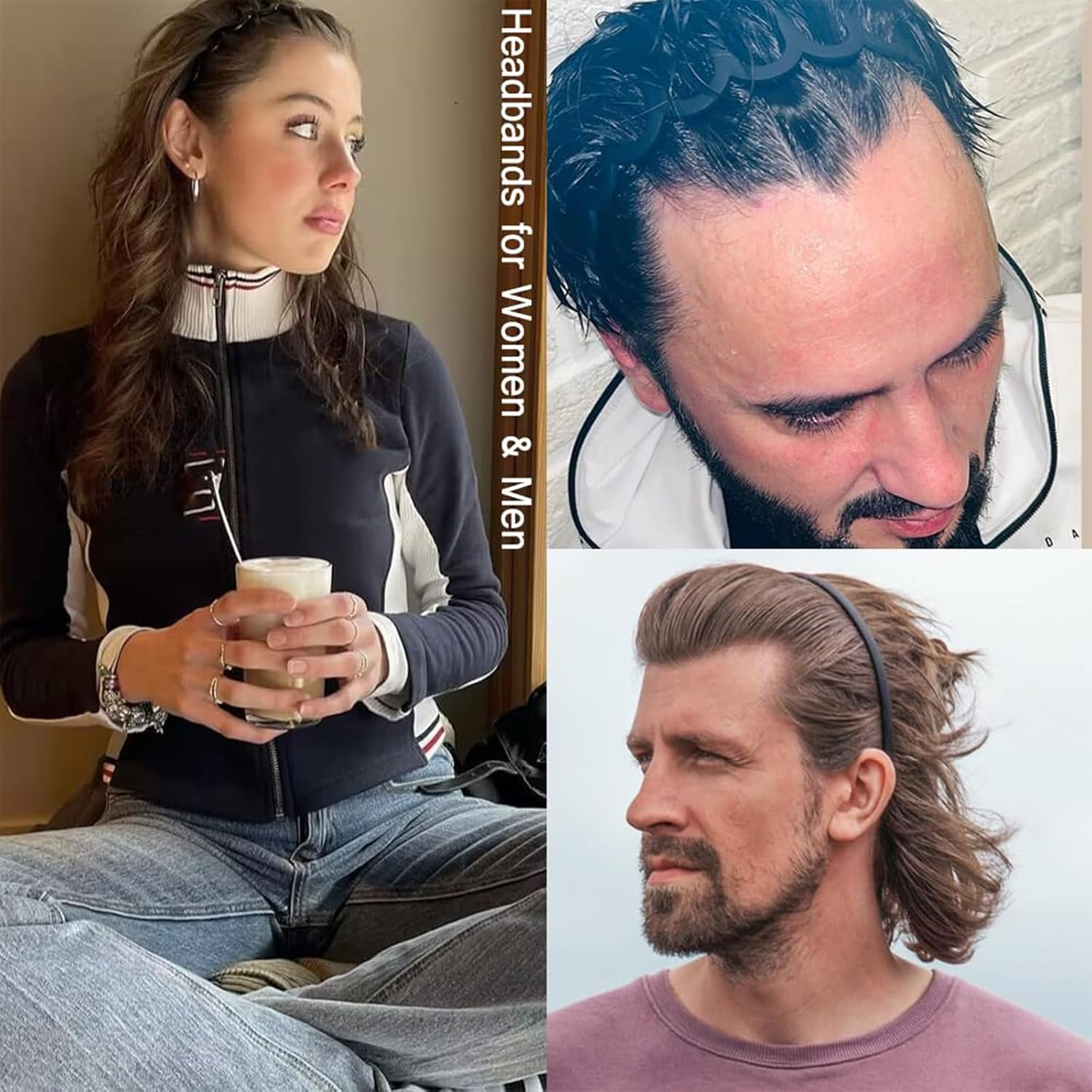 Xanthelle Hairbands for Women, Zigzag Headband for Men, Non-Slip Headband with Spikes, Plastic Headband for Women and Men image number 3