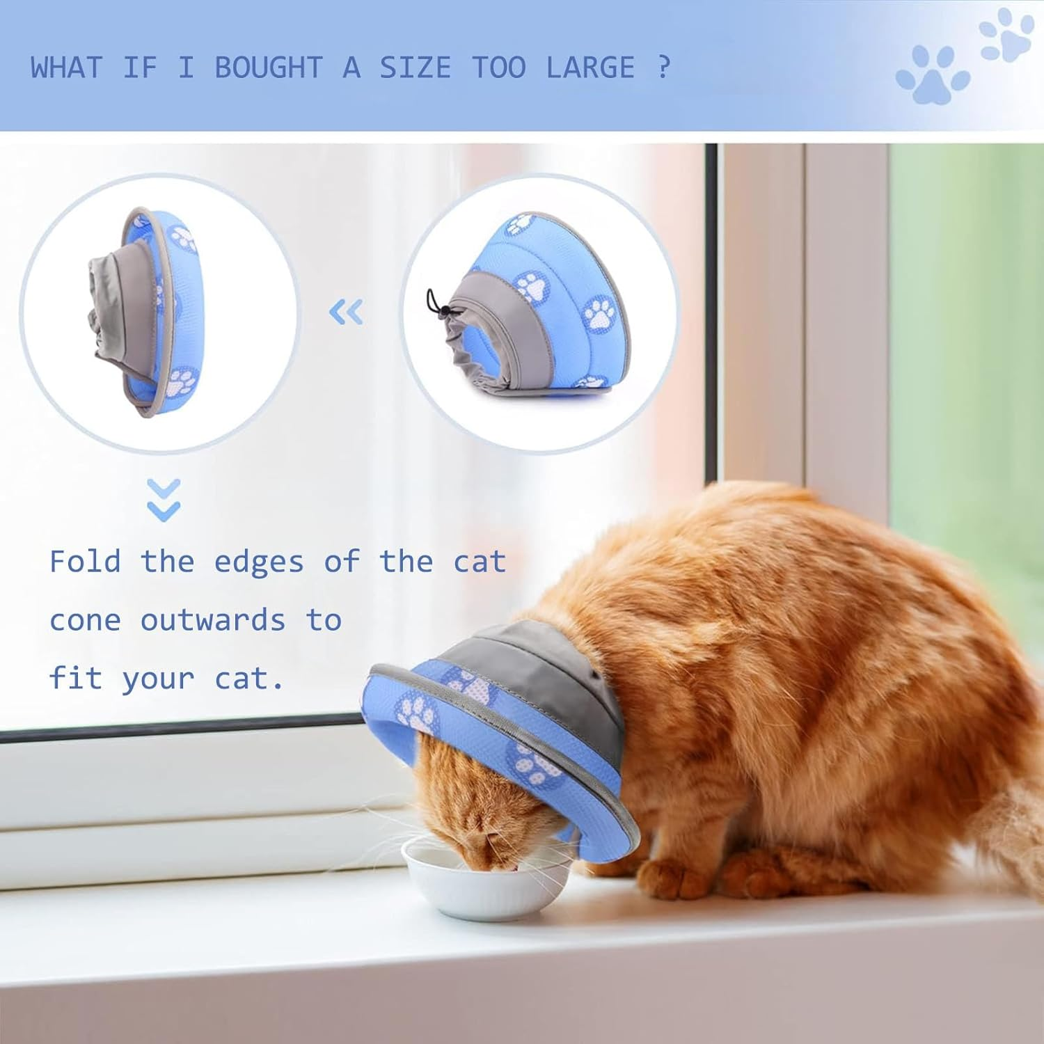 Dinghaole New Cat Cone Collar, Pet Cat anti Lick Collar, Cat anti Bite Head Cover, Cat Neck Cover, Cat Head Cover, Pet Supplies image number 1